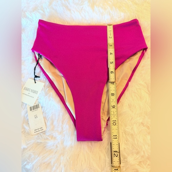 Bahia Maria x Anthropologie High-Waisted Bikini Bottoms | Pink Fuchsia | XS NWT - Picture 12 of 14